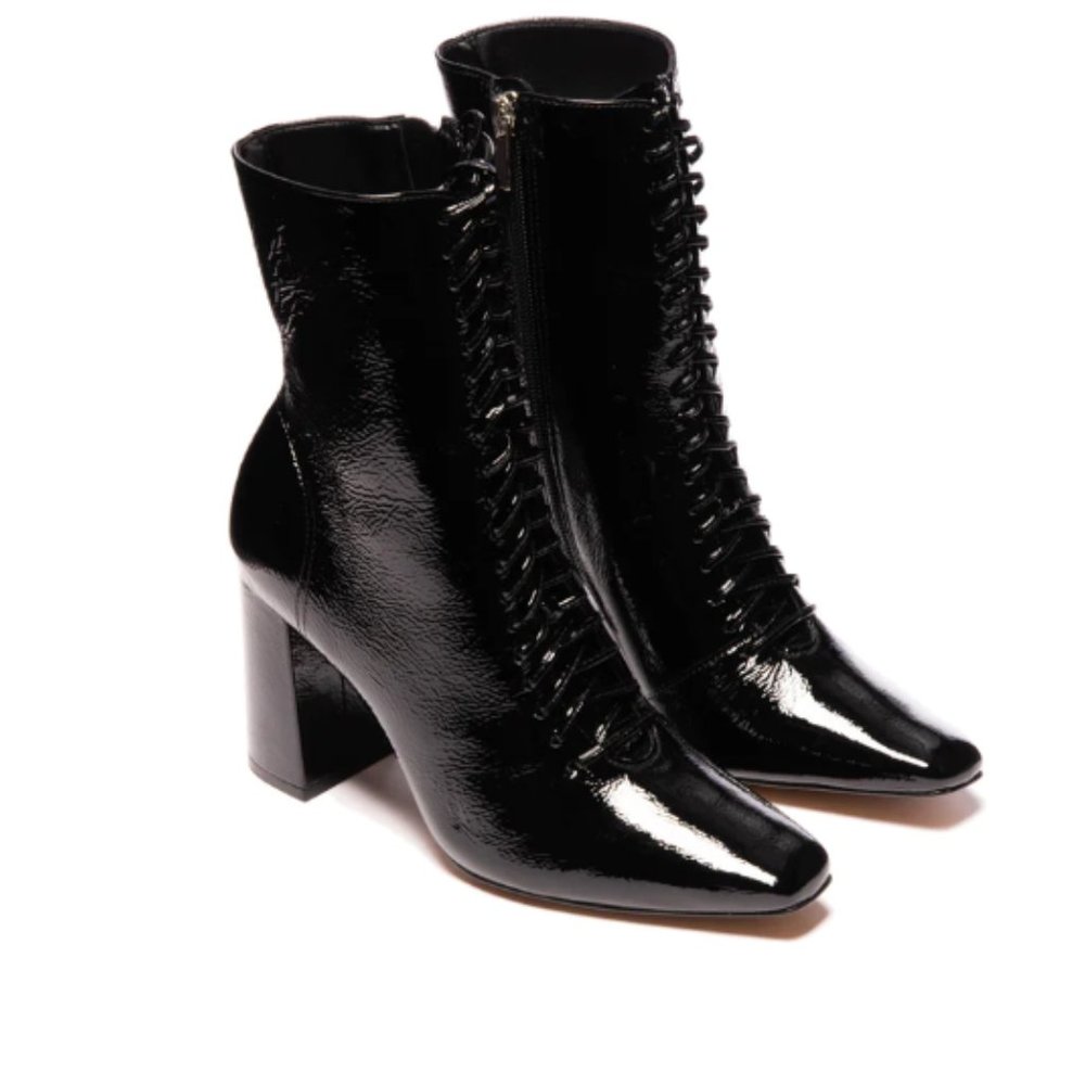 L'Intervalle Patent Lace-Up Booties, Discontinued style!